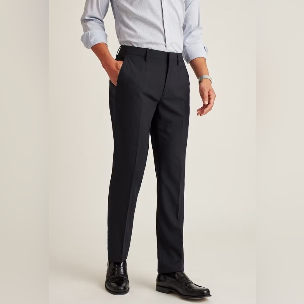 NEW Bonobos Mens Italian Stretch Wool Dress Pants 34 x 36 Slim Fit Navy Blue New